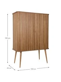 Zuiver Highboard Barbier Mit Schiebetür Und Geriffelter Front 5 Zuiver Highboard Barbier Mit Schiebetür Und Geriffelter Front – Bild 3