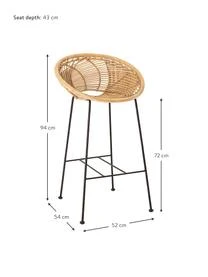 Bloomingville Rattan-Barstuhl Yonne Mit Metall-Beinen 5 Bloomingville Rattan-Barstuhl Yonne Mit Metall-Beinen – Bild 3