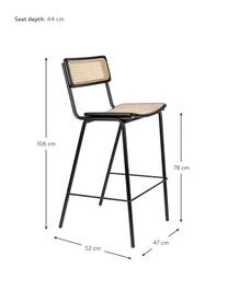 Zuiver Barstuhl Jort Mit Wiener Geflecht 5 Zuiver Barstuhl Jort Mit Wiener Geflecht – Bild 3