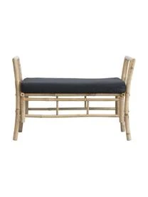 Bambus-Gartenbank Mandisa Mit Sitzpolster 3 Bambus-Gartenbank Mandisa Mit Sitzpolster