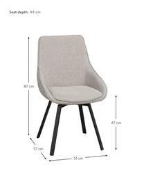 Gepolsteter Drehstuhl Alison Mit Metall-Beinen 5 Gepolsteter Drehstuhl Alison Mit Metall-Beinen – Bild 3