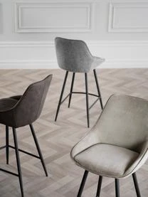 Samt-Barstuhl Sierra Mit Metall-Beinen 4 Samt-Barstuhl Sierra Mit Metall-Beinen – Bild 2