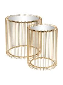 Metall-Beistelltisch 2er-Set Wire Mit Glasplatte