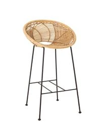 Bloomingville Rattan-Barstuhl Yonne Mit Metall-Beinen 3 Bloomingville Rattan-Barstuhl Yonne Mit Metall-Beinen