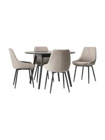 Esstisch Yumi Mit Polsterstühlen, 5-tlg.